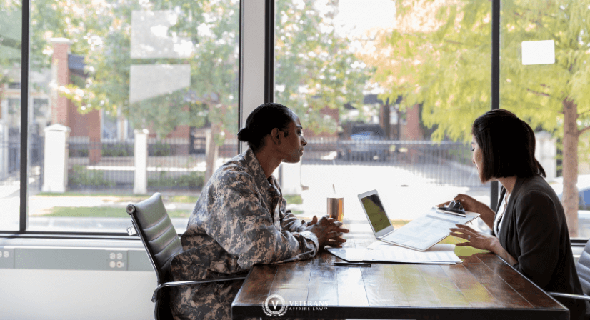 veteran meeting with someone